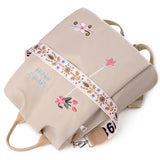 Floral Embroidered Large Capacity Anti-Theft Design Backpack Shoulder Bag Two-Way To Carry