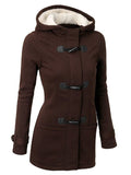 Vintage Casual Warm Plush Lined Hooded Jacket for Women