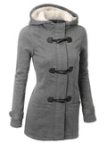 Vintage Casual Warm Plush Lined Hooded Jacket for Women