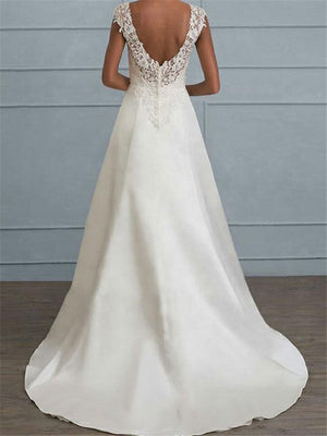 Gorgeous Gathered Ruched Waist Floral Lace Dress for Wedding