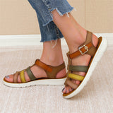 Women's Retro Hollowed Out Open Toe Flat Beach Sandals
