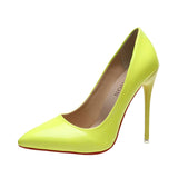 Pointed Toe Yellow 12cm High Heels For Women