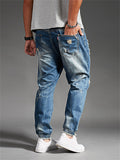 Fashion Street Style Ripped Washed Effect Oversized Harem Pants Denim Jeans