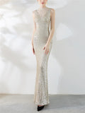 Elegant Mermaid Beaded Evening Gown for Dinner