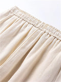 Daily Wear Leg Cuff Slit Design Stylish Loose Straight-Leg Trousers