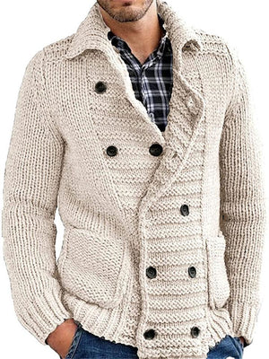 Men's Lapel Collar Cardigan Sweater