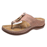Solid Color Flat Heel Flip Flops For Women