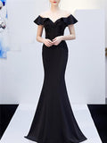 Elegant Off Shoulder Applique Sweetheart Neckline Dress for Formal Party