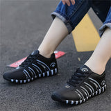 Women's Lightweight Flat Rubber Sole Lace Up Loafers for Walking