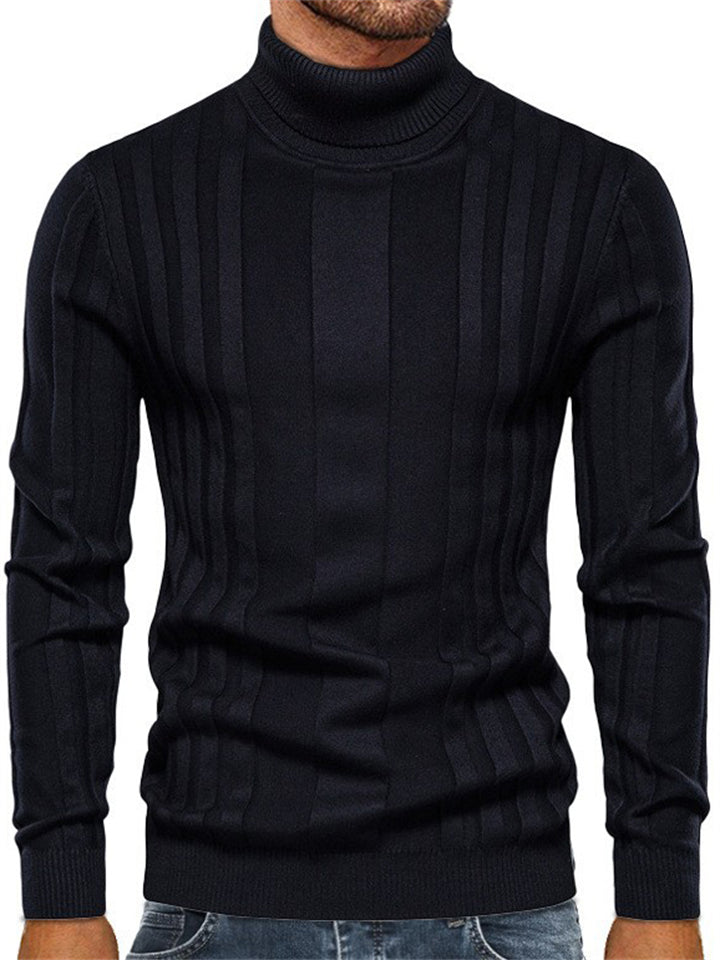 Casual Style High Collar Bottoming Shirt Men Knitted Tops