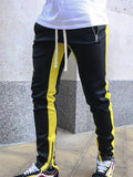 Mens Casual Side Stripe Sporty Drawstring Elastic Waist Jogger Pants