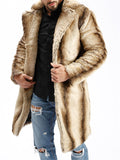 Trendy Winter Thermal Gradient Color Lapel Imitation Mink Fur Coat