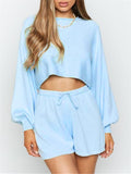 Women's Cozy Leisure Round Neck Two-Piece Set