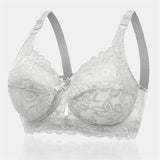 Women's Push Up Comfortable Floral Lace Bras - Navy