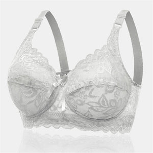 Women's Push Up Comfortable Floral Lace Bras - White