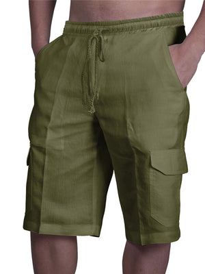 Drawstring Solid Color Shorts With Pockets