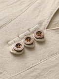 Mens Vintage Solid Color Linen Long Sleeve T-Shirts