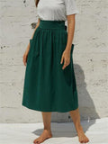Trendy Solid Color Loose-fitting Pockets Skirt for Women