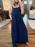 Women's Casual Cotton Linen Wide Leg Holiday Jumpsuits