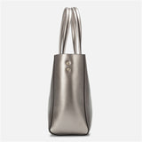 Elegant Lady Simple Style Genuine Leather High Capacity Zipper Handbags