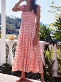Summer Stylish Square Neck Print Strappy Dress