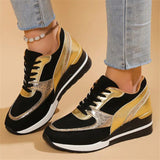 Female All Seasons Mid Heels Sequin Sneakers