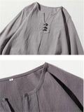 Comfy 2-Piece Linen Outfit Front Button T-Shirt + Drawstring Cropped Pants