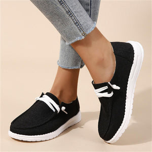 Comfy Large Size Women's Lace-up Flat Heels Loafer