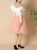 Female Sweet Cute Thin Multilayer Sparkle Dance Skirts