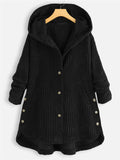 Women's Winter Comfy Hooded Corduroy Coat