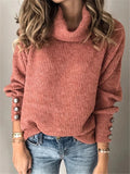 Women's Fashion Casual Solid Color Turtleneck Sweater