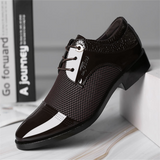 British Style Cozy Breathable Block Heel Wingtip Male Dress Shoes