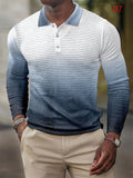 Vintage Fashion Men's Long Sleeve Polo Shirts