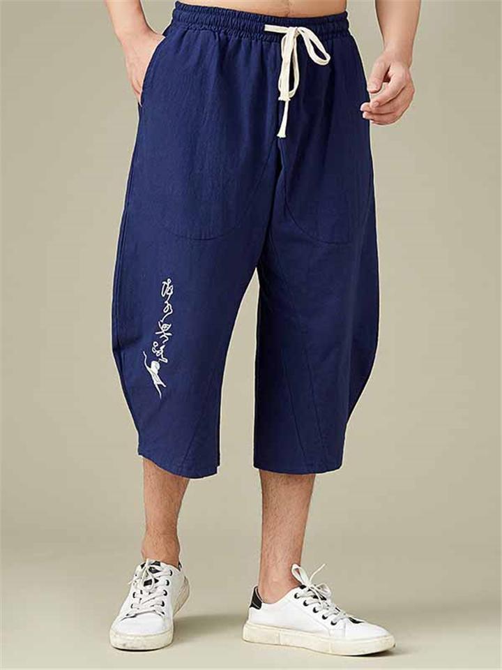 Men's Comfy Loose Cropped Linen Pants