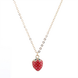 Women's Fresh Mini Cute Red Strawberry Necklace Birthday Gifts