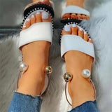 Women's Cute Open Toe Ankle Bracelet Detailing Flat Sandals