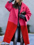 Women's Fashion Lapel Collar Woollen Long Coats for Winter