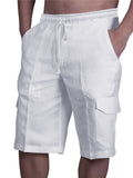 Drawstring Solid Color Shorts With Pockets