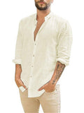 Button Up Black Long Sleeve Shirt Mens