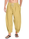 Men's Casual Lightweight Cropped Cotton Linen Pants