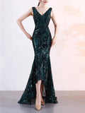 Elegant Sequined High Low Mermaid 1920s Dress for Formal Party