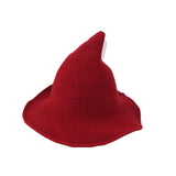 Large Brimmed Pointed Wizard Knitted Woolen Hat