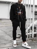 Comfy Mens Track Suits Printed Long Sleeve Sweatshirt + Track Pants