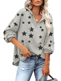 Fashion New Arrival Five-pointed Star Print Pocket Women's Hoodies