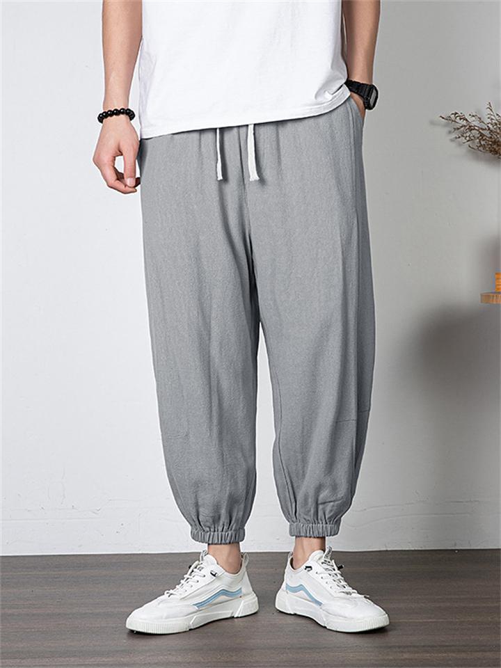 Fashion Embroidery Casual Plus Size Wide-Leg Cropped Trousers