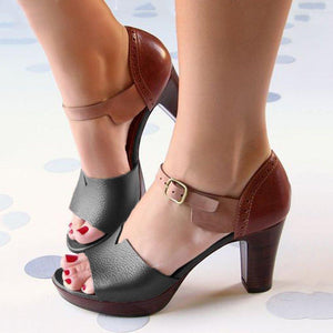 Women's Elegant Chunky Heel Ankle Strap Spring Sandals