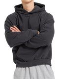 Trendy Sports Large Pockets All Match Black Hoodie Mens