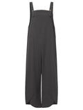Plus Size Cotton Linen Dungarees Jumpsuits