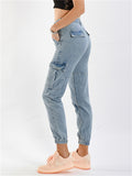 Spring Autumn Extra Loose Pocket Harem Pants Denim Jeans for Women