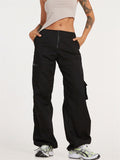 Women’s Multi Pockets High Waist Straight Leg Street Cargo Pants